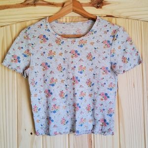American Eagle Floral Crop Top Size Medium